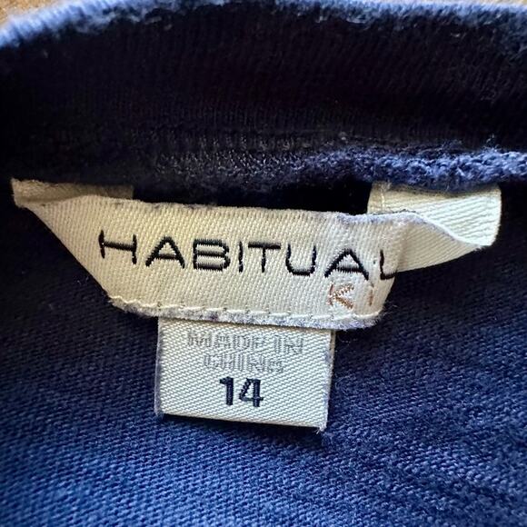 Habitual Kid Navy Blue Envelope Ruffle Short Sleeve Knit Cotton Top Teen 14 - Picture 4 of 6